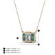 5 - Veronica 6x4 mm Emerald Shape GIA Certified Diamond and Lab Created Alexandrite Three Stone Pendant Necklace 