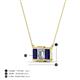 5 - Veronica 6x4 mm Emerald Shape GIA Certified Diamond and Blue Sapphire Three Stone Pendant Necklace 
