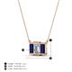 5 - Veronica 6x4 mm Emerald Shape GIA Certified Diamond and Blue Sapphire Three Stone Pendant Necklace 