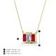 5 - Veronica 6x4 mm Emerald Shape GIA Certified Diamond and Ruby Three Stone Pendant Necklace 