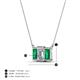 5 - Veronica 6x4 mm Emerald Shape GIA Certified Diamond and Emerald Three Stone Pendant Necklace 