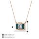 5 - Veronica 6x4 mm Emerald Shape GIA Certified Diamond and London Blue Topaz Three Stone Pendant Necklace 