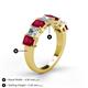 5 - Aria Emerald Cut Ruby and Asscher Cut Diamond 7 Stone Wedding  Band 