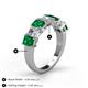 5 - Aria Emerald Cut Emerald and Asscher Cut Diamond 7 Stone Wedding  Band 