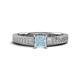 1 - Kaelan 6.00 mm Princess Cut Aquamarine Solitaire Engagement Ring 