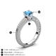 5 - Kaelan 6.00 mm Princess Cut Blue Topaz Solitaire Engagement Ring 