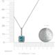 4 - Deana London Blue Topaz and Diamond Womens Halo Pendant Necklace 