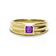 1 - Zion 5.00 mm Asscher Cut Amethyst Solitaire Men Wedding Band 