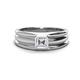 1 - Zion 5.00 mm Asscher Cut Moissanite Solitaire Men Wedding Band 