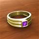 2 - Zion 5.00 mm Asscher Cut Amethyst Solitaire Men Wedding Band 