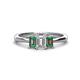 1 - Daria 6x4 mm Emerald Cut Diamond and Lab Created Alexandrite Side Gallery Work Three Stone Engagement Ring 