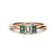1 - Daria 6x4 mm Emerald Cut Diamond and Lab Created Alexandrite Side Gallery Work Three Stone Engagement Ring 