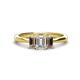1 - Daria 6x4 mm Emerald Cut Diamond and Smoky Quartz Side Gallery Work Three Stone Engagement Ring 