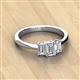 2 - Daria 6x4 mm Emerald Cut Diamond and Forever One Moissanite Side Gallery Work Three Stone Engagement Ring 
