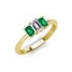 3 - Daria 6x4 mm Emerald Cut Diamond and Emerald Side Gallery Work Three Stone Engagement Ring 