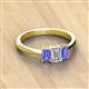 2 - Daria 6x4 mm Emerald Cut Certified Lab Grown Diamond and Tanzanite Side Gallery Work Three Stone Engagement Ring 
