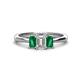 1 - Daria 6x4 mm Emerald Cut Certified Lab Grown Diamond and Emerald Side Gallery Work Three Stone Engagement Ring 