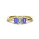 1 - Daria 6x4 mm Emerald Cut Certified Lab Grown Diamond and Tanzanite Side Gallery Work Three Stone Engagement Ring 