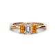 1 - Daria 6x4 mm Emerald Cut Certified Lab Grown Diamond and Citrine Side Gallery Work Three Stone Engagement Ring 