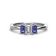 1 - Daria 6x4 mm Emerald Cut Certified Lab Grown Diamond and Iolite Side Gallery Work Three Stone Engagement Ring 