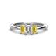 1 - Daria 6x4 mm Emerald Cut Certified Lab Grown Diamond and Yellow Sapphire Side Gallery Work Three Stone Engagement Ring 