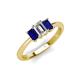 3 - Daria 6x4 mm Emerald Cut Certified Lab Grown Diamond and Blue Sapphire Side Gallery Work Three Stone Engagement Ring 