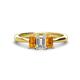 1 - Daria 6x4 mm Emerald Cut Certified Lab Grown Diamond and Citrine Side Gallery Work Three Stone Engagement Ring 