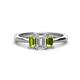 1 - Daria 6x4 mm Emerald Cut Certified Lab Grown Diamond and Peridot Side Gallery Work Three Stone Engagement Ring 