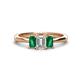 1 - Daria 6x4 mm Emerald Cut Certified Lab Grown Diamond and Emerald Side Gallery Work Three Stone Engagement Ring 