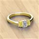 2 - Daria 6x4 mm Emerald Cut Certified Lab Grown Diamond and Yellow Sapphire Side Gallery Work Three Stone Engagement Ring 