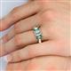 5 - Daria 6x4 mm Emerald Cut Diamond and Lab Created Alexandrite Side Gallery Work Three Stone Engagement Ring 