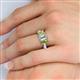 5 - Daria 6x4 mm Emerald Cut Diamond and Peridot Side Gallery Work Three Stone Engagement Ring 