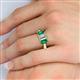 5 - Daria 6x4 mm Emerald Cut Diamond and Emerald Side Gallery Work Three Stone Engagement Ring 