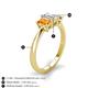 4 - Daria 6x4 mm Emerald Cut Certified Lab Grown Diamond and Citrine Side Gallery Work Three Stone Engagement Ring 
