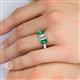 5 - Daria 6x4 mm Emerald Cut Certified Lab Grown Diamond and Emerald Side Gallery Work Three Stone Engagement Ring 