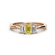 1 - Daria 6x4 mm Emerald Cut Yellow Sapphire and Diamond Side Gallery Work Three Stone Engagement Ring 