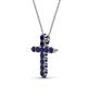 2 - Abella Blue Sapphire Cross Pendant 