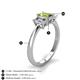 5 - Daria 6x4 mm Emerald Cut Peridot and Diamond Side Gallery Work Three Stone Engagement Ring 