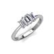 3 - Daria 6x4 mm Emerald Cut Diamond Side Gallery Work Three Stone Engagement Ring 