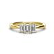 1 - Daria 6x4 mm Emerald Cut Diamond Side Gallery Work Three Stone Engagement Ring 