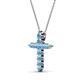 2 - Abella Blue Topaz Cross Pendant 