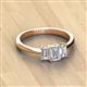 2 - Daria 1.35 ctw IGI Certified Lab Grown Diamond Emerald Cut (6x4 mm) Side Gallery Work Three Stone Engagement Ring 