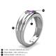 4 - Zion 5.00 mm Asscher Cut Amethyst Solitaire Men Wedding Band 