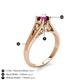5 - Adira 6.50 mm Round Rhodolite Garnet Solitaire Engagement Ring 