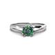 1 - Flora 6.50 mm Round Lab Created Alexandrite Solitaire Engagement Ring 