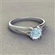 3 - Flora 6.50 mm Round Aquamarine Solitaire Engagement Ring 