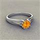 3 - Flora 6.50 mm Round Citrine Solitaire Engagement Ring 