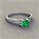 3 - Flora 6.00 mm Round Emerald Solitaire Engagement Ring 