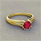 3 - Flora 6.00 mm Round Ruby Solitaire Engagement Ring 