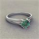 3 - Flora 6.50 mm Round Lab Created Alexandrite Solitaire Engagement Ring 